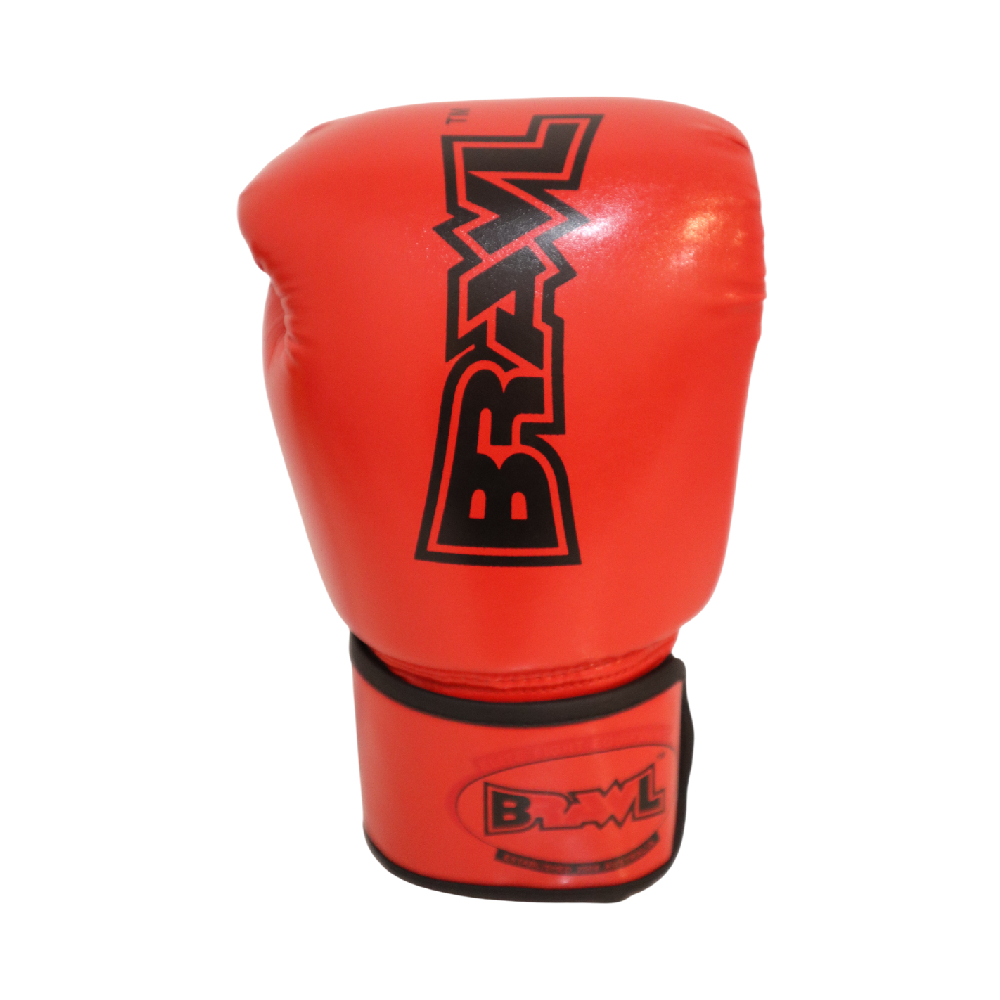 BRAWL Durable PU Leather Exterior Boxing Gloves – Red