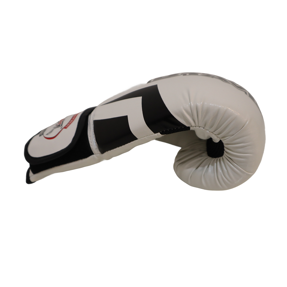 BRAWL Durable PU Leather Exterior Boxing Gloves White Black