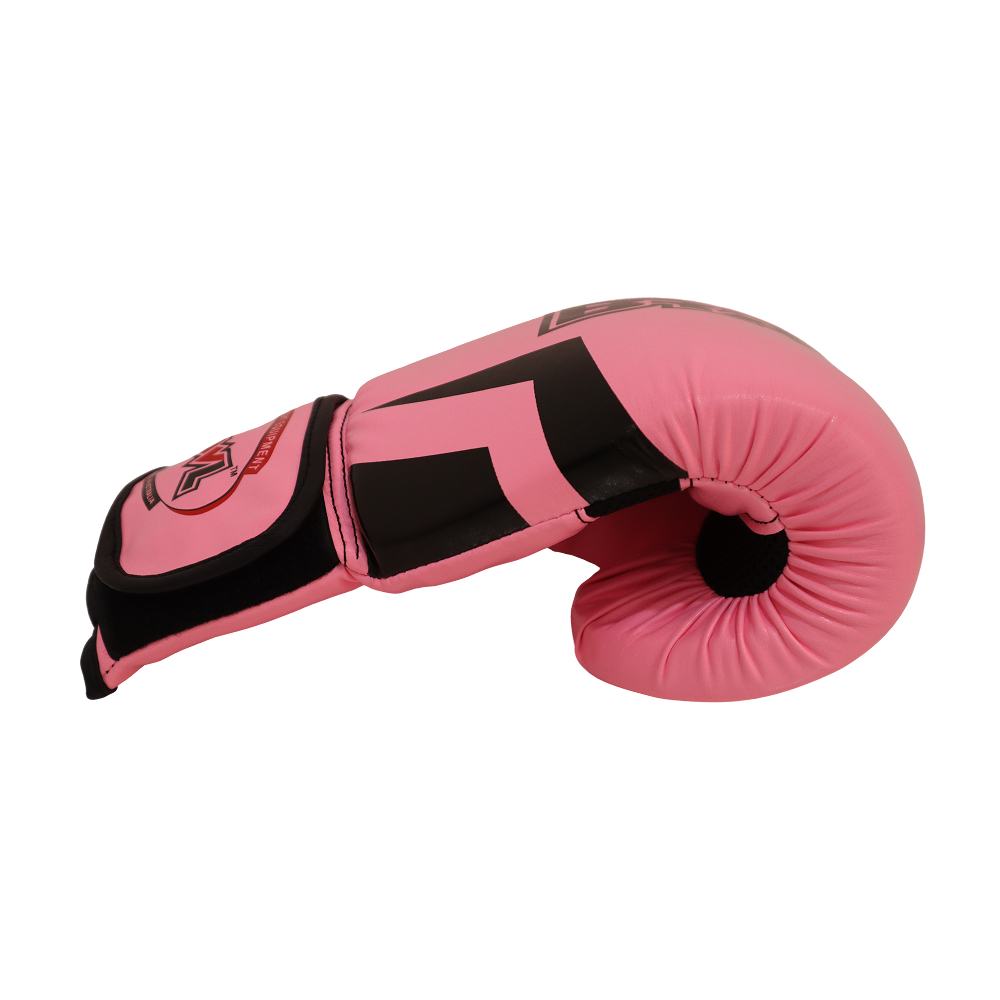 BRAWL Durable PU Leather Exterior Boxing Gloves Pink Black