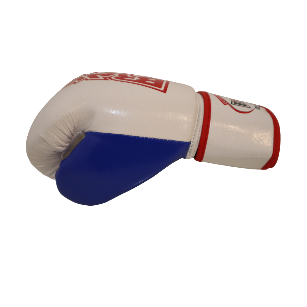 BRAWL Durable PU Leather Exterior Boxing Gloves White Blue