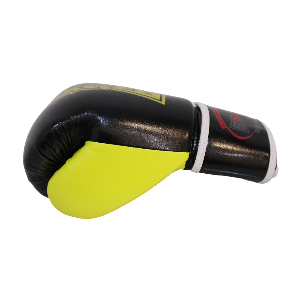 BRAWL Durable PU Leather Exterior Boxing Gloves Black Yellow